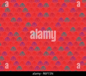 Traditional japanese or chinese fan pattern background Stock Vector