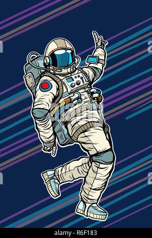 Astronaut dancing disco funny Stock Photo