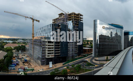 Sandton, South Africa - November 24, 2018: Construction of the Katherine Towers in the Sandton CBD in South Africa Stock Photo