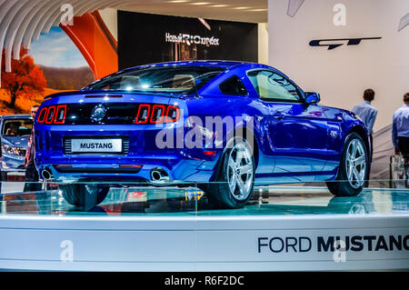 MOSCOW, RUSSIA - AUG 2012: FORD MUSTANG 5TH GENERATION presented as world premiere at the 16th MIAS (Moscow International Automobile Salon) on August  Stock Photo