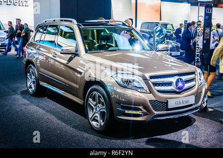 MOSCOW, RUSSIA - AUG 2012: MERCEDES-BENZ GLK-CLASS X204 presented as world premiere at the 16th MIAS (Moscow International Automobile Salon) on August Stock Photo