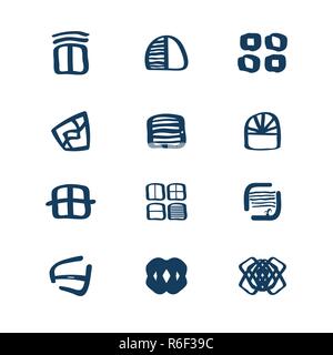 Windows logo design set emblem symbol element vector icons Stock Vector