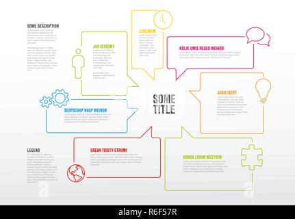 Vector Infographic report template made from speech bubbles Stock Vector