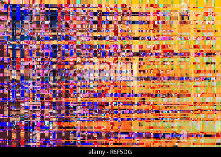 colorful abstract background texture. glitches, distortion on the screen broadcast digital TV satellite channels Stock Photo