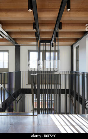 Interior view. 21 Soho Square, London, United Kingdom. Architect: Buckley Gray Yeoman, 2018. Stock Photo