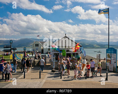 Horizontal view of the pier in Beaumaris on Anglesey. Stock Photo
