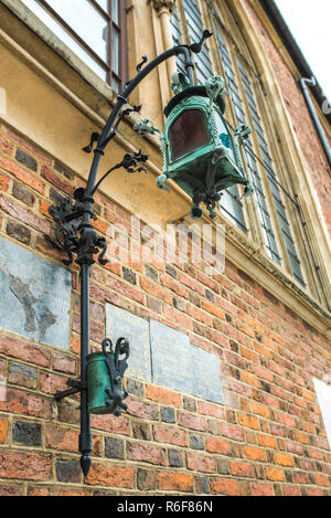 bronze lantern in the historical square of Krakow Stock Photo