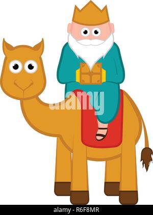 One of the three wise men. Cartoon character Stock Vector