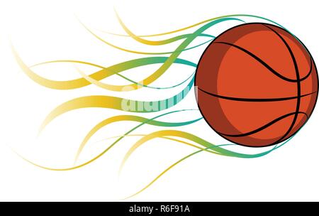 Basketball ball with a fire effect Stock Vector