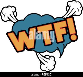 wtf comic words in speech bubble isolated icon Stock Vector