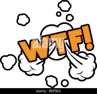 wtf comic words in speech bubble isolated icon Stock Vector