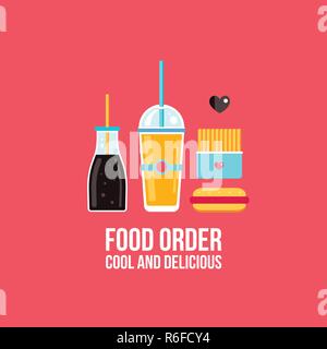 Fast food icons set Vector illustration Food banner Stock Vector