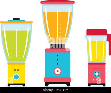 Blender Juicer Mixer Kitchen appliance icon set isolated on white background Vector illustration Stock Vector