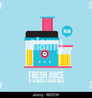 Colorful juicer Kitchen appliance background Vector illustration Stock Vector