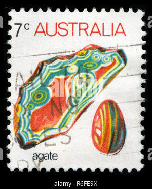 Postage stamp from Australia in the Marine animals and minerals series issued in 1973 Stock Photo