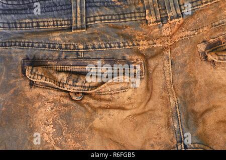 Trousers with mud Stock Photo