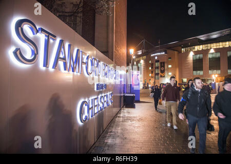 Stamford Bridge stadium home of Chelsea FC in South West London, England, UK. It is commonly known as The Bridge, it was first built in 1876. Stock Photo