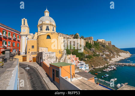 Santa Maria Delle Grazie Church On Island Of Procida, Gulf Of Naples, Campania, Italy Stock Photo