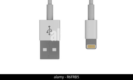 USB Lightning cable Stock Photo