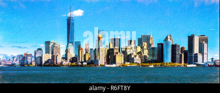 Cityscape skyline of New York City, United States of America, USA Stock Photo