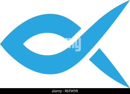 Fish logo template. Creative vector symbol Stock Vector