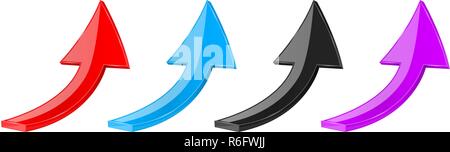 Colored arrows. Moving up 3d icons Stock Vector