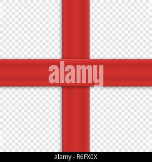 Realistic red ribbon isolated on transparent background Stock Vector ...