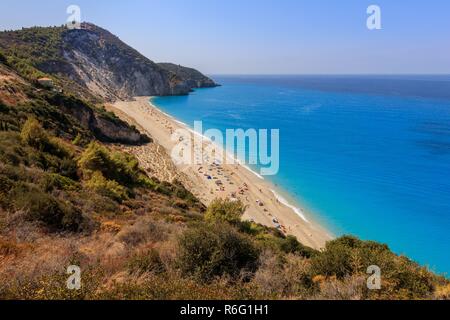 Milos beach on Lefkada island, Greece Stock Photo
