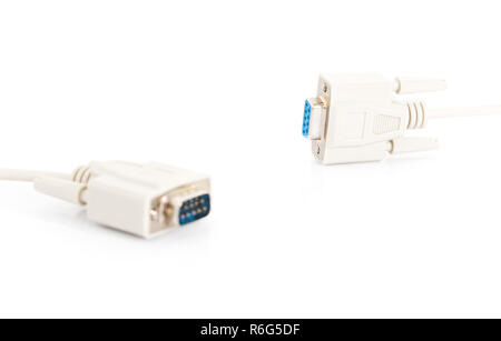 VGA input cable  connector on white background Stock Photo