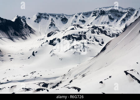 Mt. St. Helen's lava dome close up with snow Stock Photo