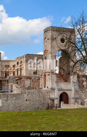 17th century castle  Krzyztopor, italian style palazzo in fortezza, ruins, Ujazd, Poland Stock Photo