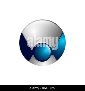 Abstract logo for business company. Corporate identity design element. Technology, Industrial, Logistic, Distribution Logotype idea. Arrow, globe, wor Stock Vector