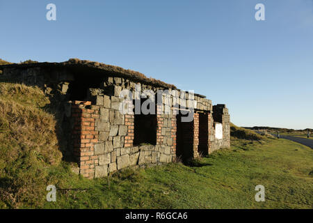 Disused quarry building on Titterstone Clee hill. Shropshire, England, UK. Stock Photo