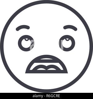 Astonished Emoji concept line editable vector, concept icon. Astonished Emoji concept linear emotion illustration Stock Vector
