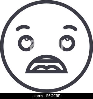 Scared face linear icon. Smiley with open mouth. Thin line illustration.  Screaming emoticon. Contour symbol. Vector isolated outline drawing 3769921  Vector Art at Vecteezy