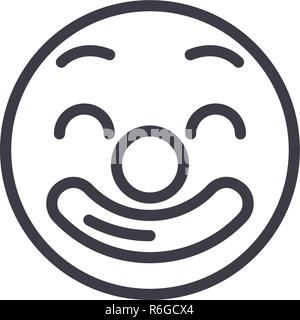 Circus Emoji concept line editable vector, concept icon. Circus Emoji concept linear emotion illustration Stock Vector