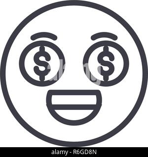 Money happy emotion. Cash Emoji cheerful. Dollar isolated Stock Vector ...