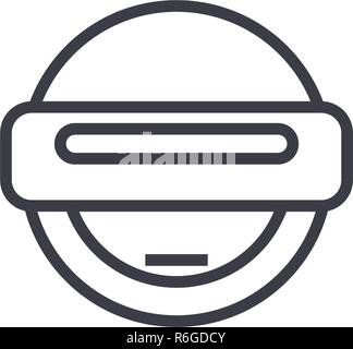 Robot Emoji concept line editable vector, concept icon. Robot Emoji concept linear emotion illustration Stock Vector