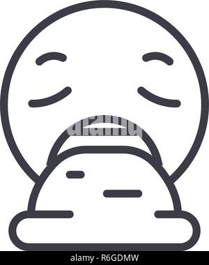 Vomit Emoji concept line editable vector, concept icon. Vomit Emoji concept linear emotion illustration Stock Vector