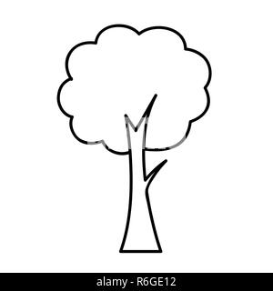 tree simple icon outline on white background vector illustration Stock Vector