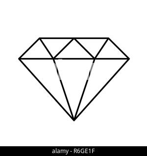 diamond simple icon pictogram outline vector illustration Stock Vector