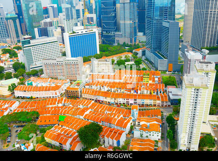 Singapore Chinatown aerial view Stock Photo