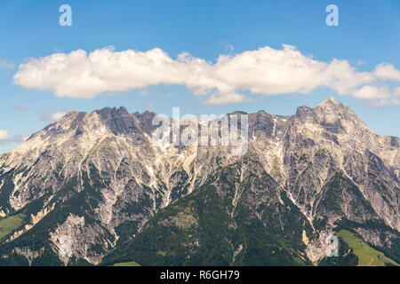 Leogang Mountains Leoganger Steinberge with highest peak Birnhorn, idyllic summer landscape Alps, Zell am See district, Austria Stock Photo