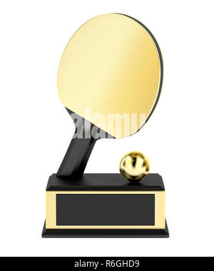 Gold table tennis trophy Stock Photo