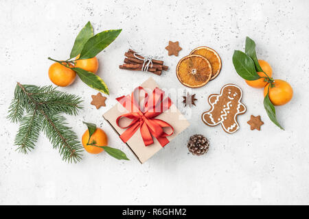 Premium Photo  Christmas composition parchment paper for your winter  holidays messages. christmas gift, traditional basket, anise stars, pine  cones, cinnamon sticks, nuts and bells, mistletoe and christmas balls