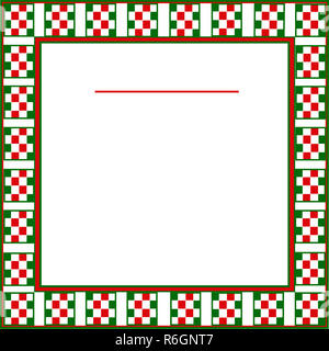 Italian backgrounds with a red, green and white checkered border and text area in the middle.  Some have a little Italian Chef holding a pizza. Stock Photo