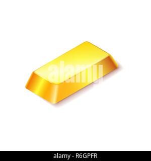 Gold bar icon isolated on white background Stock Vector