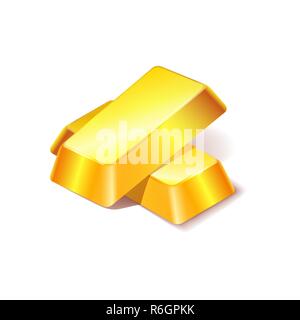 Two gold bars icon isolated on white background Stock Vector