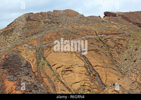 Volcanic rock formation on the Atlantic island Madeira Stock Photo