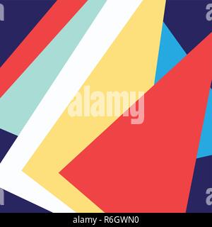 Abstract bright colored background with geometric shapes and objects. Stock Vector